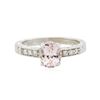 Image 3 : 14KT White Gold 1.73ct Padparadscha and Diamond Ring