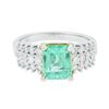 Image 1 : 14KT White Gold 2.70ct Emerald and Diamond Ring