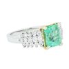 Image 2 : 14KT White Gold 2.70ct Emerald and Diamond Ring