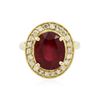 Image 3 : 14KT Yellow Gold 6.94ct Ruby and Diamond Ring