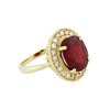 Image 4 : 14KT Yellow Gold 6.94ct Ruby and Diamond Ring