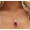 Image 1 : 14KT Yellow Gold 21.67ct Ruby and Diamond Pendant With Chain