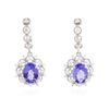 Image 1 : 14KT White Gold 4.88ctw Tanzanite and Diamond Earrings