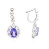 Image 2 : 14KT White Gold 4.88ctw Tanzanite and Diamond Earrings