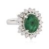 Image 4 : 14KT White Gold 2.73ct Emerald and Diamond Ring