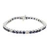 Image 3 : 14KT White Gold 7.04ctw Sapphire and Diamond Bracelet