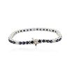 Image 4 : 14KT White Gold 7.04ctw Sapphire and Diamond Bracelet