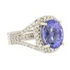 Image 2 : 14KT White Gold 5.00ct Tanzanite and Diamond Ring