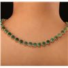 Image 5 : 14KT Yellow Gold 37.26ctw Emerald and Diamond Necklace