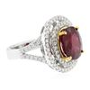 Image 4 : 14KT Yellow and White Gold 6.63ct Ruby and Diamond Ring