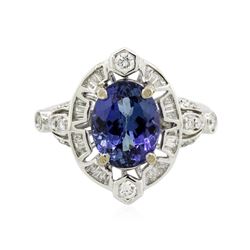 18KT White Gold 3.60ct Tanzanite and Diamond Ring