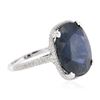 Image 4 : 18KT White Gold 17.38ct Sapphire and Diamond Ring