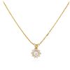Image 2 : 14KT Yellow Gold 0.33ctw Diamond Flower Pendant With Chain