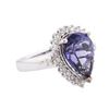 Image 2 : 14KT White Gold 5.90ct Tanzanite and Diamond Ring