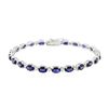 Image 1 : 14KT White Gold 12.32ctw Sapphire and Diamond Bracelet