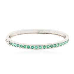 14KT White Gold 2.10ctw Emerald Bangle