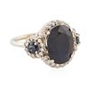 Image 4 : 14KT White Gold 5.04ctw Sapphire and Diamond Ring