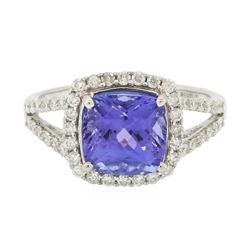 14KT White Gold 2.72ct Tanzanite and Diamond Ring