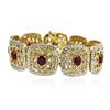 Image 1 : 14KT Yellow Gold 10.12ctw Ruby and Diamond Bracelet