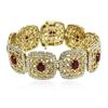 Image 2 : 14KT Yellow Gold 10.12ctw Ruby and Diamond Bracelet