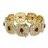 Image 3 : 14KT Yellow Gold 10.12ctw Ruby and Diamond Bracelet