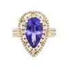 Image 3 : 14KT Yellow Gold 3.38ct Tanzanite and Diamond Ring