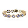 Image 3 : 14KT Yellow Gold 9.45ctw Tanzanite and Diamond Bracelet