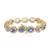 Image 4 : 14KT Yellow Gold 9.45ctw Tanzanite and Diamond Bracelet