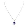 Image 1 : 14KT White Gold 5.59ct Tanzanite and Diamond Pendant With Chain