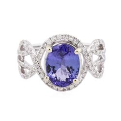 14KT White Gold 2.73ct Tanzanite and Diamond Ring