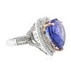 Image 4 : 14KT Two-Tone Gold 16.27ct GIA Certified Tanzanite and Diamond Ring