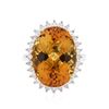 Image 1 : 14KT White Gold 12.00ct Citrine and Diamond Ring