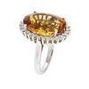 Image 3 : 14KT White Gold 12.00ct Citrine and Diamond Ring