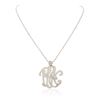 Image 3 : 14KT White Gold 4.50ctw Diamond Monogram Pendant With Chain