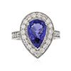 Image 3 : 14KT White Gold 2.82ct Tanzanite and Diamond Ring