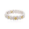 Image 1 : 18KT White Gold 0.48ctw Yellow Sapphire and Diamond Ring