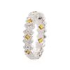 Image 2 : 18KT White Gold 0.48ctw Yellow Sapphire and Diamond Ring