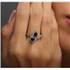 Image 7 : 18KT White Gold 0.96ctw Sapphire and Diamond Ring