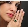 Image 2 : 14KT Yellow Gold 1.90ct Emerald and Diamond Ring