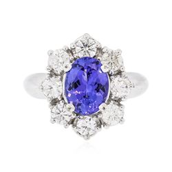14KT White Gold 2.70ct Tanzanite and Diamond Ring