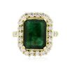 Image 1 : 14KT Yellow Gold 6.96ct Emerald and Diamond Ring