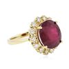 Image 2 : 14KT Yellow Gold 7.67ct Ruby and Diamond Ring