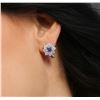 Image 3 : 14KT White Gold 1.08ctw Tanzanite and Diamond Earrings