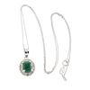 Image 1 : 14KT White Gold 1.33ct Emerald and Diamond Pendant With Chain