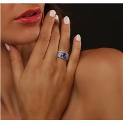14KT Two-Tone Gold 1.91ct Tanzanite and Diamond Ring