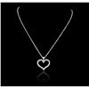 Image 3 : 14KT White Gold 1.17ctw Diamond Heart Pendant With Chain