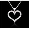 Image 4 : 14KT White Gold 1.17ctw Diamond Heart Pendant With Chain