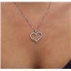 Image 6 : 14KT White Gold 1.17ctw Diamond Heart Pendant With Chain