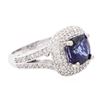 Image 2 : 14KT White Gold 2.92ct Sapphire and Diamond Ring