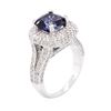 Image 7 : 14KT White Gold 2.92ct Sapphire and Diamond Ring
